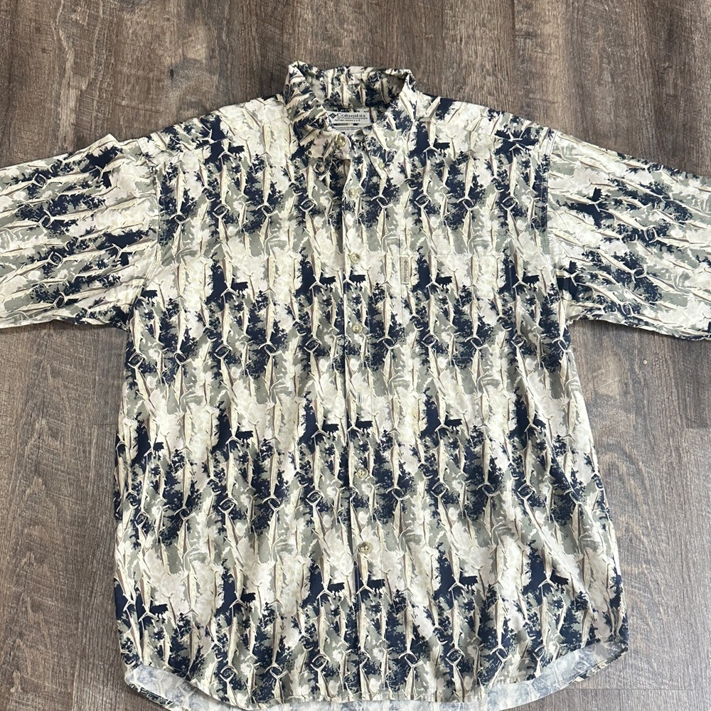 Columbia Sportswear Men’s Marlin Button Up Short Sleeved Shirt 100% Cotton Large